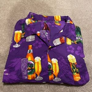6X Purple short sleeved Hawaiian shirt